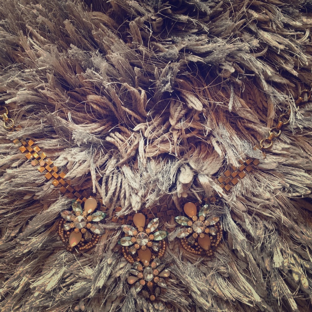 Brass Art Deco Statement Necklace